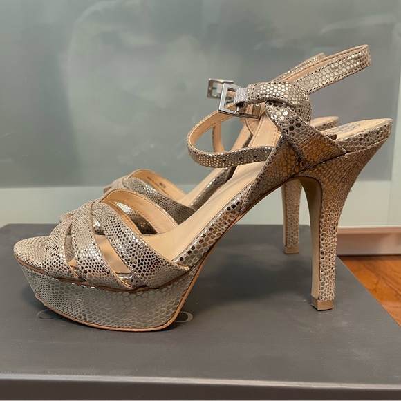 Vince Camuto Metallic Taupe High Heels - Picture 4 of 10